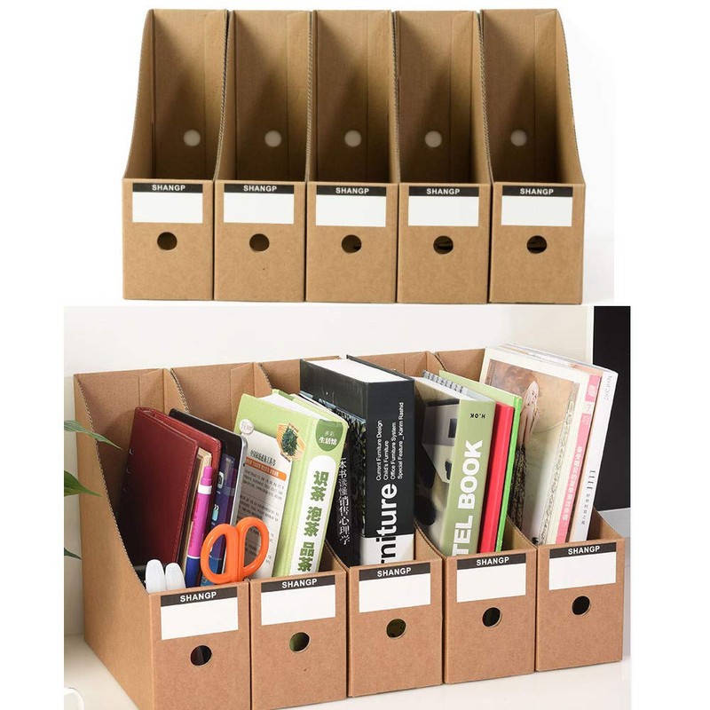 File Magazine Holder, 5 Pack Waterproof Desktop Storage Box A4