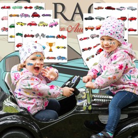 96PCS Vintage Car Temporary Tattoos – Classic Car Birthday Party Decorations, Retro Car Themed Favors, Supplies, Stickers for Kids Boys Girls, Gifts & School Rewards