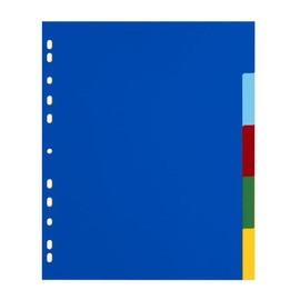 Oxford A4 5 Part Plastic Dividers, Extra Strong Assorted Colours, 1 Set