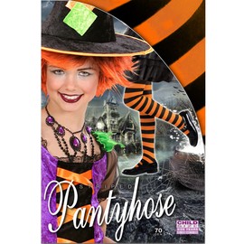 Widmann 01215 - Tights Orange/Black Striped - 70 denier - 1-3 Years