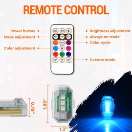 MNJ MOTOR Wireless LED Strobe Lights with Remote Control, High Brightness 8 Colors Anti-Collision Lights Waterproof Emergency Warning Lights for Car Motorcycle Drone Aircraft Bike (8 Pcs)