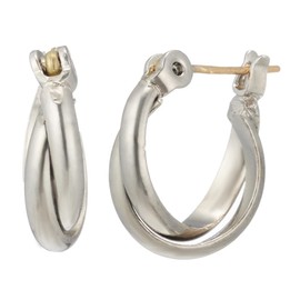 HILLIES 18K Gold Hoop Earrings, Simple, Hypoallergenic, Women's Accessories, Made in Japan, Metal, Cubic Zirconia