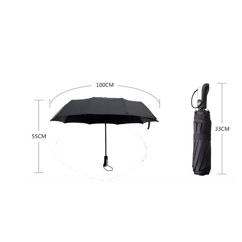 AIMALL Automatic Umbrella, 10-Rib Windproof Folding Compact Umbrella with Auto