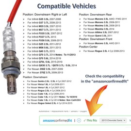 MANATEE 234-4380 226A0-ET000 Sensor de oxígeno O2 aguas abajo apto para Infiniti EX35 FX35 FX50 G25 G35 G37 M35 M37 M56 Q70, Nissan Altima Maxima Murano 350Z Quest Cube Rogue Sentra Versa 207-20-20