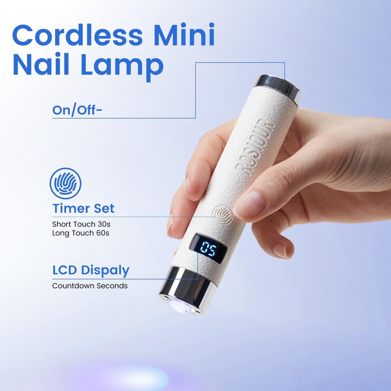 Rosiour Mini UV Lamp for Gel Nails- Rechargeable Handheld Nail
