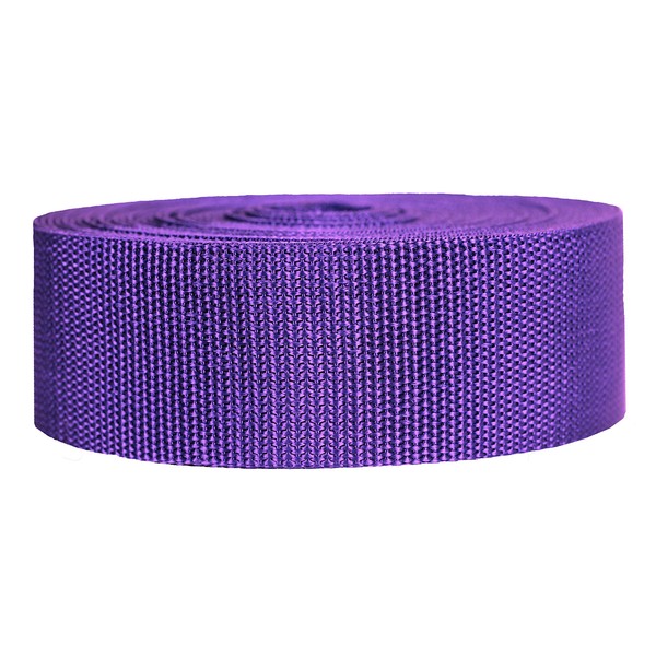 Strapworks Heavyweight Polypropylene Webbing - Heavy Duty Poly Strapping for Outdoor DIY Gear Repair, 2 Inch x 25 Yards - Purple