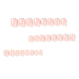 24PCS Reusable Fake Nails - Pressed Nails, French Series, Sticky Nails - Women's and Girls' Fake Nails (Mini Nails)