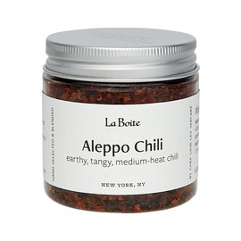 La Boite - ALEPPO CHILI, Single Origin Spice earthy, tangy, medium-heat chili - Great for seasoning and finishing grilling, roasting, beef, chicken, ribs, marinades vegetables, salads - 2.0 oz.