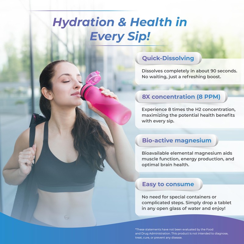 WELLNESS EXTRACT Wellness Extract H2 Molecular Hydrogen Water Tablets with