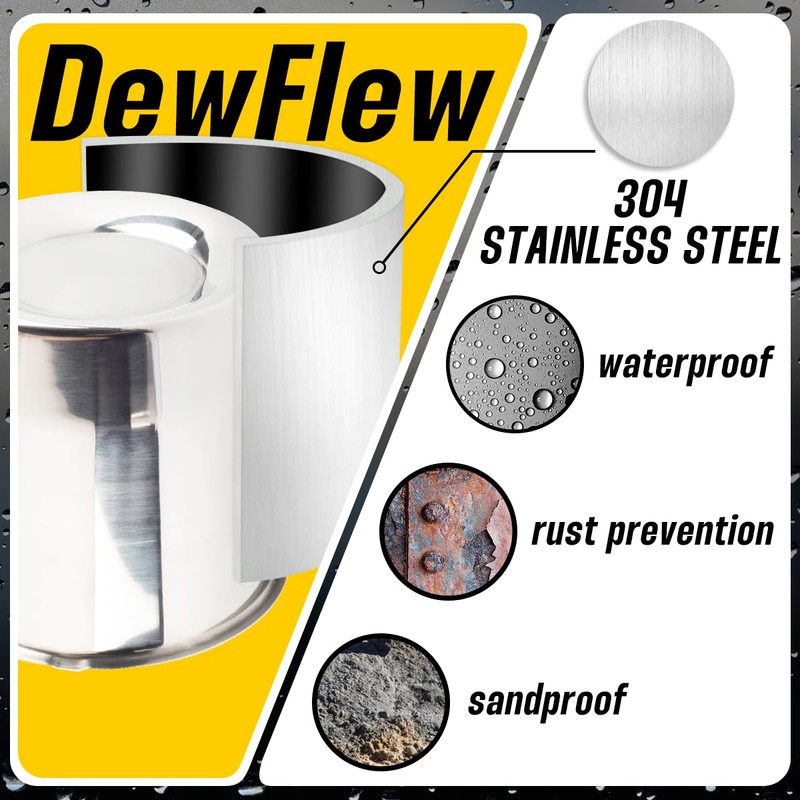 DewFlew 4Pcs 5.15" Push Through Wheel Center Caps Stainless Trailer