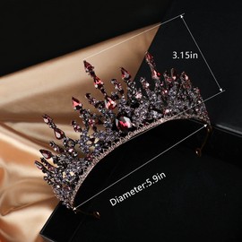 DOYOU Crowns for Women - Purple Gothic Crowns for Girls - Vintage Baroque Queen Tiara for Wedding Pageant Prom Headpieces