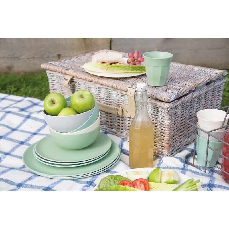 KitchenCraft Colourworks Plastic Dinner Plates, Classics Colours, Set of 4