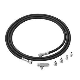 Hseng 6 Feet Nylon Braided Airbrush Hose with 1/8’’ Fittings on Both Ends and Quick Disconnect Coupler with Airflow Adjustment Control Valve, Connects Paasche, Iwata Spray Guns and M5-0.5 Spray Guns