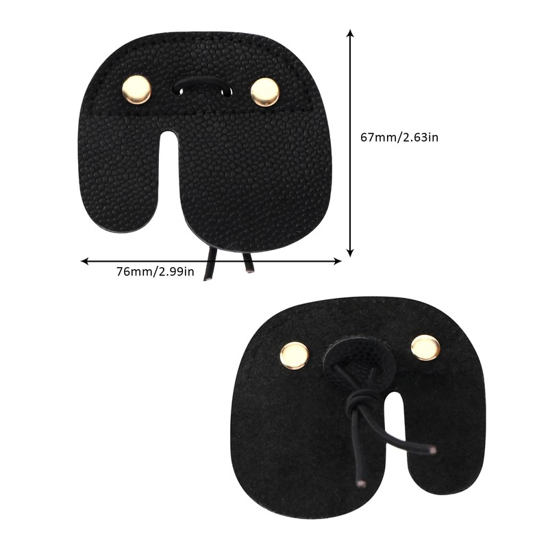 YINETTECH 2PCS Leather Archery Finger Tab Double Thickness Protective Guard