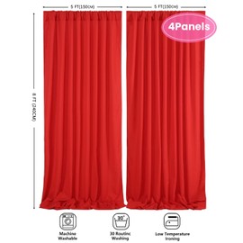 Backdrop Curtains Red Birthday Background: Birthday Polyester Fabric 20ftx8ft Christmas Backdrop Stage Wedding Decorations Wall Draping