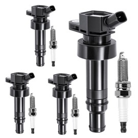 Ignition Coil Pack and Iridium Spark Plugs Compatible with Hyundai Accent Veloster Kia Rio Soul 1.6L 2012 2013 2014 2015 2016 2017 2018 2019 Replaces UF652 Sets of 4
