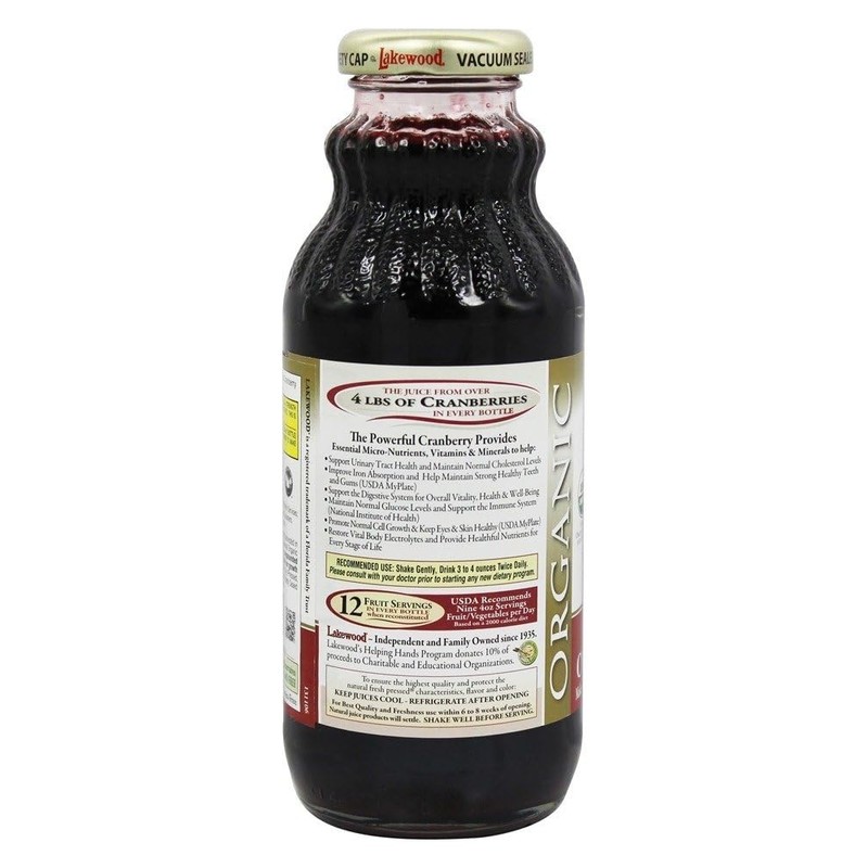 LAKEWOOD Organic Cranberry Juice, 12.5 FZ