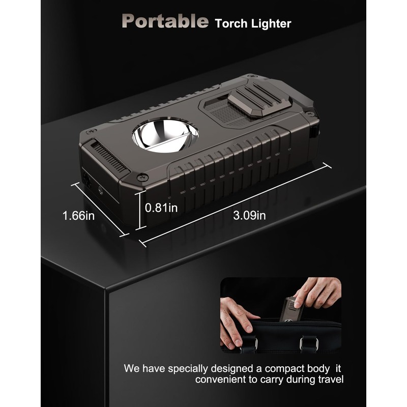 5-in-1 Multi-Functional Torch Lighter, Cutter and Punch, Needle, Holder, Luxury