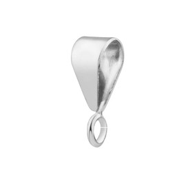 Solid Sterling Silver 925 Smooth Plain Pendant Bail Bale With Open Ring Easy Fitting Pendants British Made Jewellery Findings
