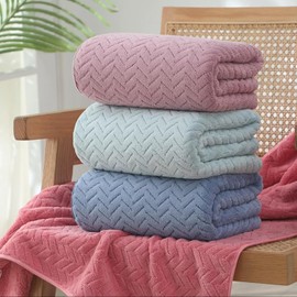 3PCS Juego de Toallas de Baño, Toallas de Baño Grandes de Terciopelo Coral Suave, Altamente Absorbente, Toalla de Microfibra de Secado Rápido, Adecuado para Hoteles, Casas, Gimnasios, Baños