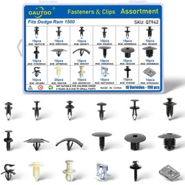 OAUTOO 190pcs for Ram 1500 2500 3500 Automotive Body Interior and Exterior Retainer Fastener Clip Assortment