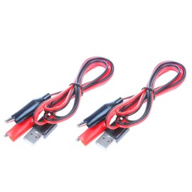 NOYITO Alligator Clip to USB Male Test Wire Adapter Red Black Wire Alligator Clip Test Cable 3.2ft (Pack of 2)
