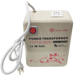 INTSUPERMAI 3000W Step up Transformer 110V to 220V - US Plug - 5-Hole Outlet Socket (Suitable for Type A/Type I Plugs), Voltage Converter for Using 220V Asia Euro Appliance