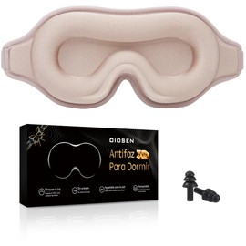 Antifaz para dormir, el antifaz OIOSEN con diseño 3D para mujeres, hombres, súper suave y bloqueo de la luz 100% y con forma en 3D (Rosa)