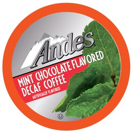 Andes Mints Chocolate Mint Decaf Flavored Coffee Pods, Compatible with K Cup Brewing Machines Including 2.0, Single Serve Peppermint Flavor Enhanced, 38 Count