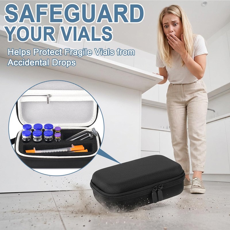Portable Peptide Case for Fridge, Holds Peptide 1-30ml Vials Standard