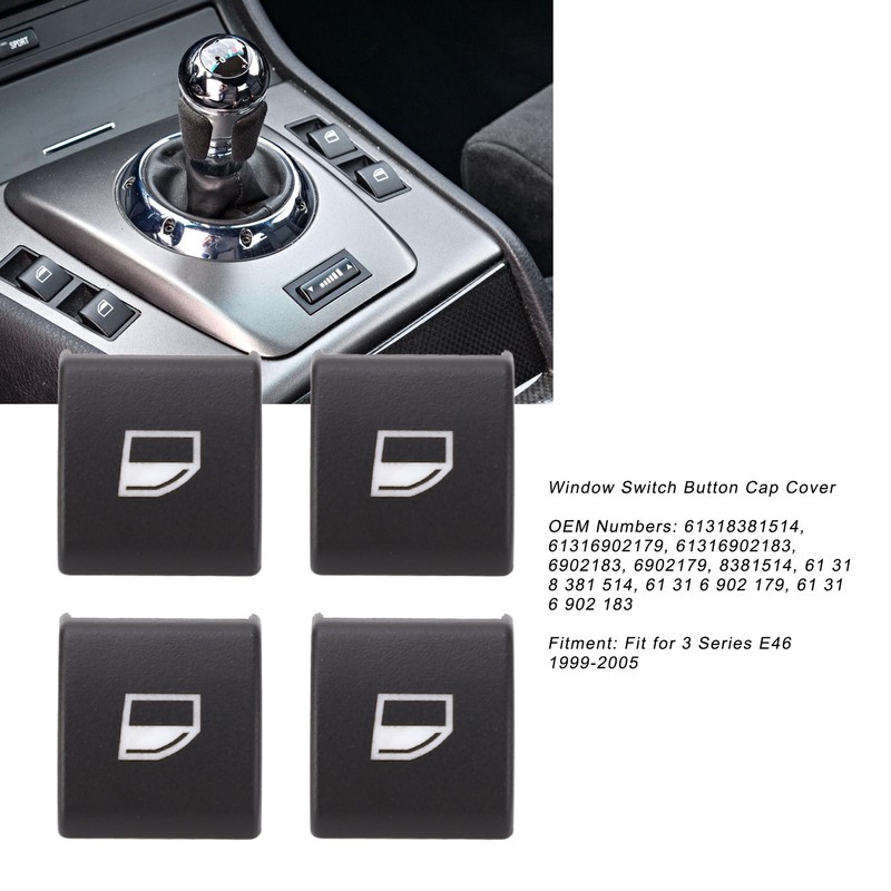 4PCS Window Switch Button Cap Cover 61318381514 Electric Window Lifting