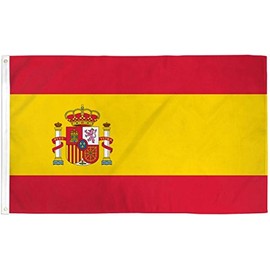 3x5 Spain Polyester Flag 3'x5 Super Polyester Nylon Fade Resistant Double Stitched Premium Penant House Banner Grommets