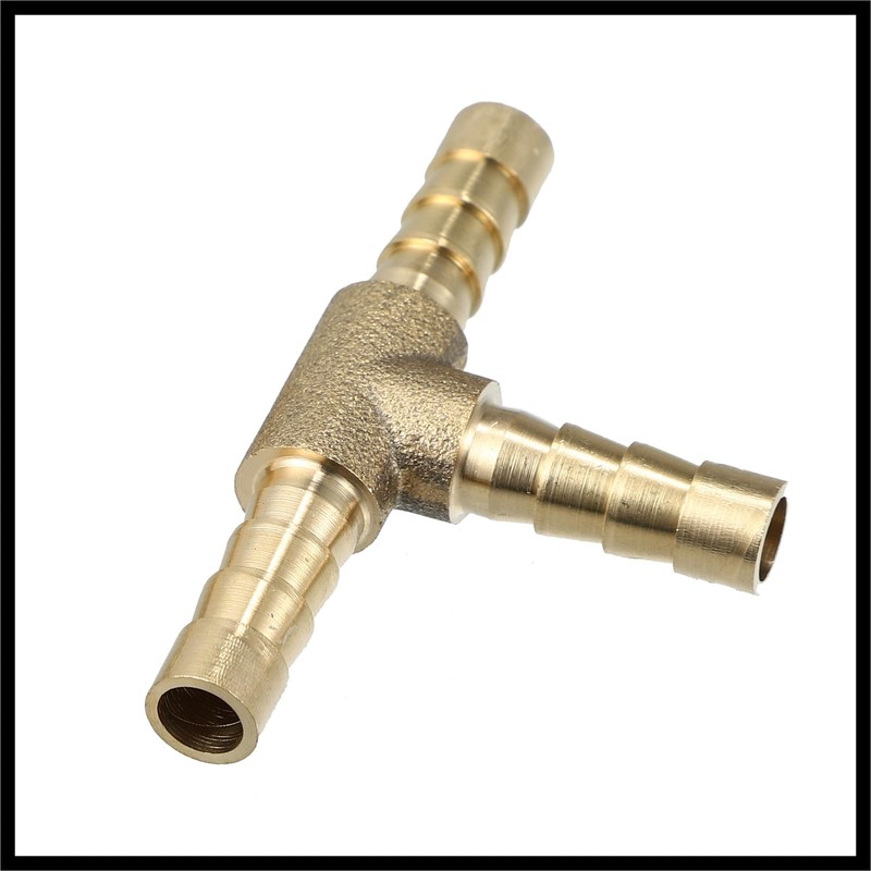 Hihaha 2 Pcs 6mm Hose Barb Copper 3 Way Tee