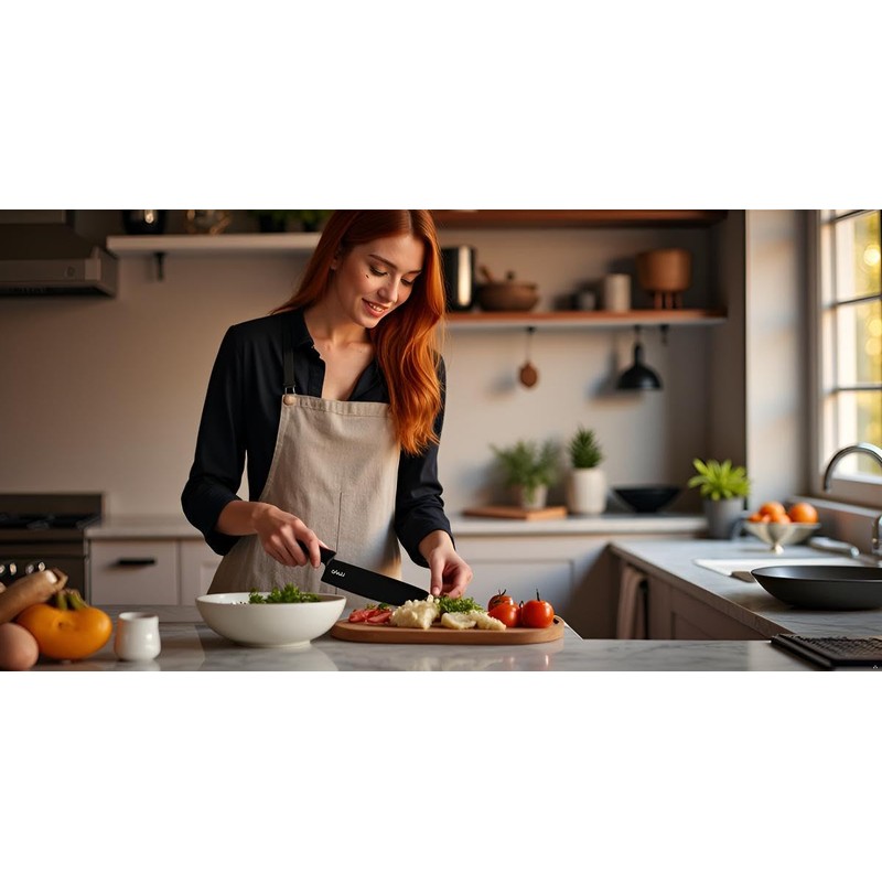 professional kitchen knife set with scissors - 3-piece black knives