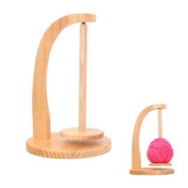 Yarn Ball Holder for Knitting and Crocheting, Crochet Present for Knitting Lovers, Wooden Yarn Spinner Crochet Present for Knitting Lovers(Color:Natural Wood)