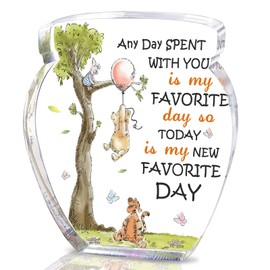 Hunny Pot Shape Acrylic Desk Decor Winnie Friendship Gifts for Women Inspirational Gifts, Pooh Quotes Desk Sign Decor, Birthday Gifts Graduation Gifts for Women Best Friend Mom Sister - 03