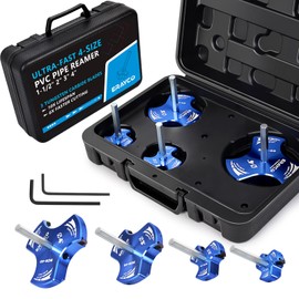 ERAYCO 4PCS Triple Blade PVC Pipe Reamer Kit, Plastic Pipe Fitting Reamer Tool for Plumbing, 3 Blades PVC Fitting Saver for SCH40, ABS, CPVC Pipe (1-1/2", 2", 3", 4")