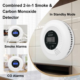 iMeistek 2PCS Combination Smoke and Carbon Monoxide Alarms,Smoke and Carbon Monoxide Detectors for home,with Digital Display,EN 50291 &EN14604 Approved.