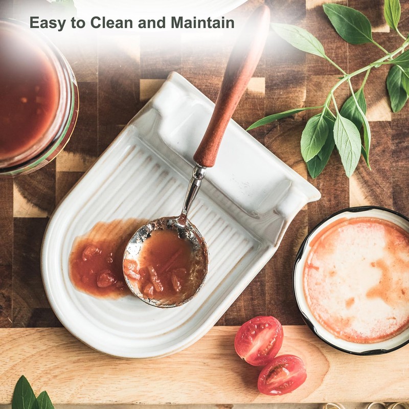 Ceramic Spoon Rest for Countertop Heat-Resistant Spoon Rest for Stove