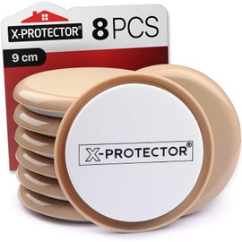 Furniture Sliders for Carpet 8 pcs 9cm X-PROTECTOR – Moving Pads Sliders for Furniture - Move Your Furniture Easy with Reusable Furniture Movers Sliders for Carpets!
