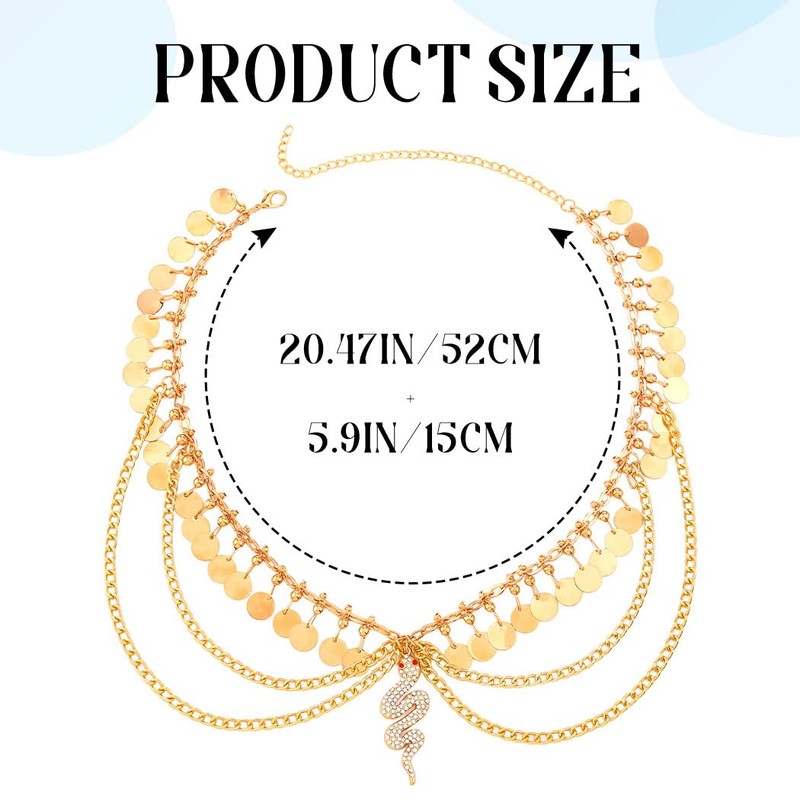 JEAIRTS Snake Egyptian Head Chain Gold Cleopatra Headpiece for Women