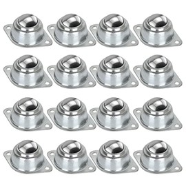 Ziqi 16 Pack 34 Roller Ball Transfer Bearings, Transfer Bearing Unit Carbon Steel Roller Ball Bearing, Steel Ball Casters Bearing Rollers Universal Rotation Caster Screw Mounted for Transmission