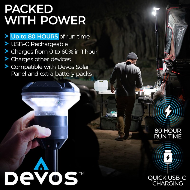 Devos Outdoor LightRanger 1200 - High-Performance LED Tripod Lantern with
