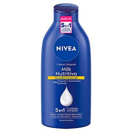 NIVEA Crema Corporal Humectante Body Milk Nutritiva (650 ml) - 48 horas de Humectación Profunda con Aceite de Almendras - Ideal para Piel Extra Seca