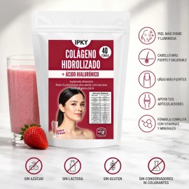 Colágeno Hidrolizado Ipky Fresa 400 G Sin Azucar