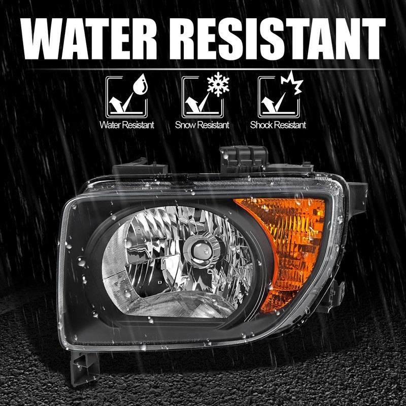 Spec-D Tuning Black Headlights Compatible with 2003-2008 Honda Element