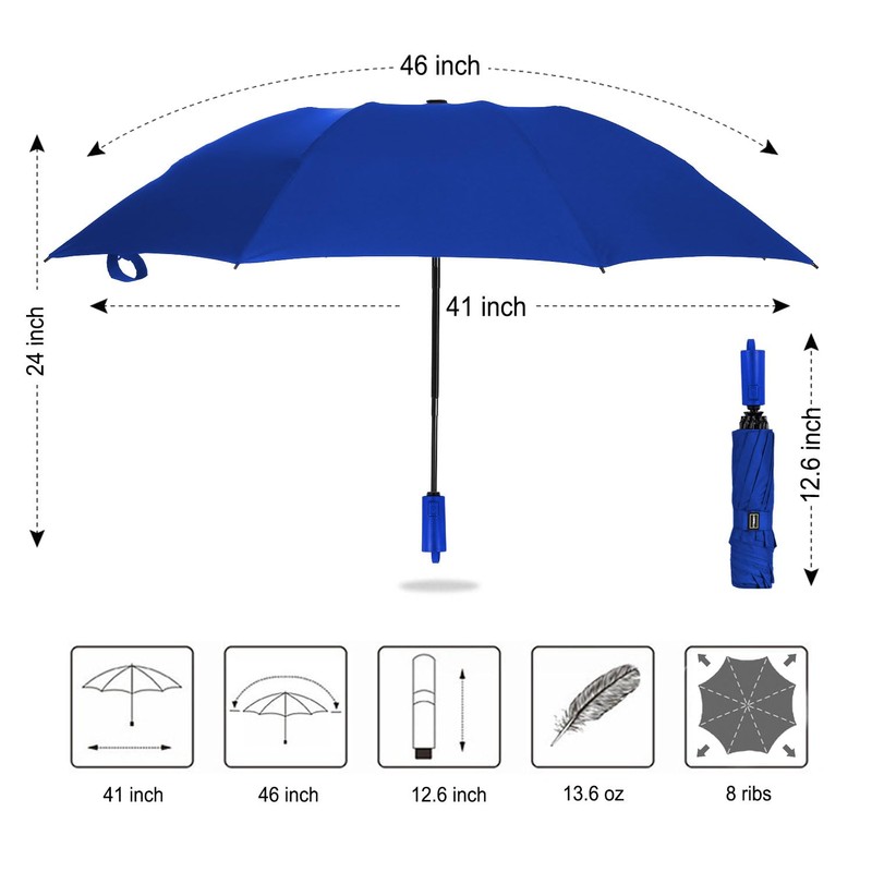 LANBRELLA Umbrella Reverse Travel Umbrella Windproof Compact Folding - C2.7