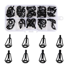 Pinsheng 40 Pieces Fishing Rod Repair Tip Ring Rod Ring, 1.8-3.2 mm Fishing Rod Repair Set, Fishing Rods Guide Ring Repair Kit, Stainless Steel Ceramic Tip Rings with Storage Box
