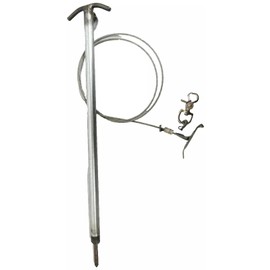 Generic 3 No-BS Lures Cable Drowner Stake Trapping Supplies 3 Pack, black