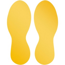 Durable Floor Stickers Footprint Removable 90 mm x 0.2 mm x 240 mm 5 Pairs Yellow 104704